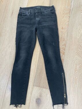 Mother Women’s Zip-Hem Skinny looker zip fray Jeans size 26